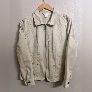 Women’s Christopher & Banks Light Tan Zip Jacket Size Small